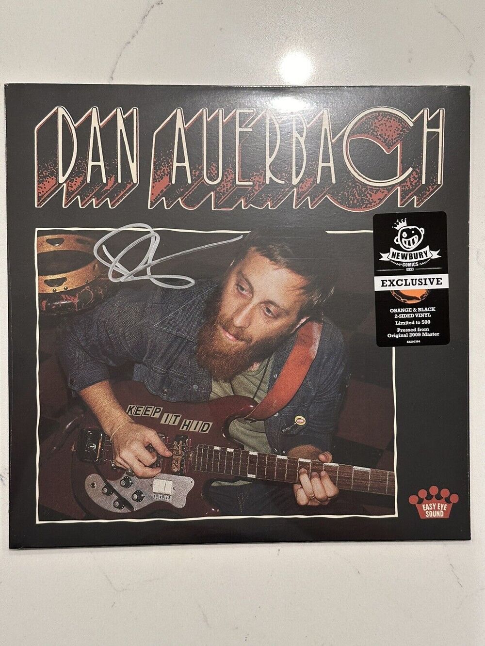 Dan Auerbach Keep It Hid - SIGNED AUTOGRAPHED Peach Marble Vinyl LP black keys